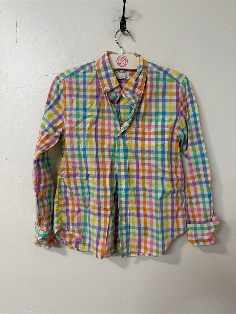 Crewcuts Pastel Multicolor Gingham Button-Up Shirt